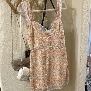 Floral Lace Trim Chemise